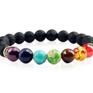 Seven Chakra Lava Bracelet